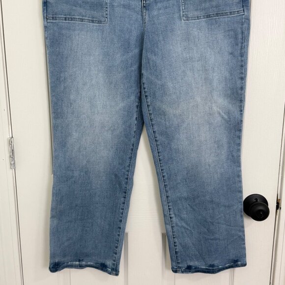 NYDJ Marilyn Straight Ankle Jeans Womens 16 Blue Stretch Patch Pocket - Picture 5 of 14